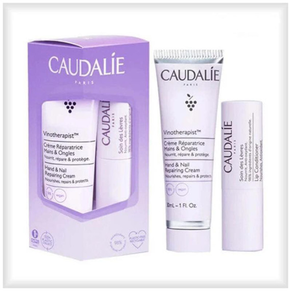 Caudalie – 全新Vinotherapist葡萄籽滋潤抗氧 潤手霜30ml + 潤唇膏4.5g 