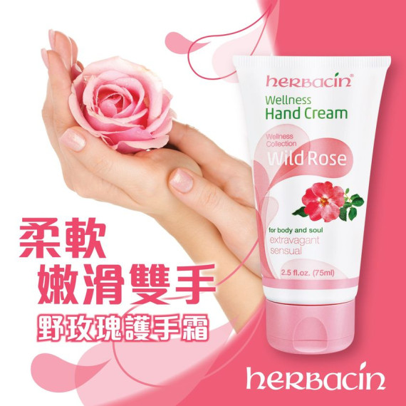 HERBACIN 小甘菊野生玫瑰護手霜 75ml （1套2支）