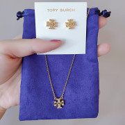 Tory Burch 閃石首飾套裝（耳環+頸鍊） 